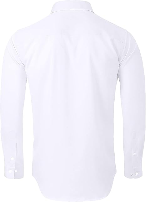 Men's Dress Shirts Long Sleeve Wrinkle-Free Stretch Shirts Solid Formal Button Down Shirt with Pocket